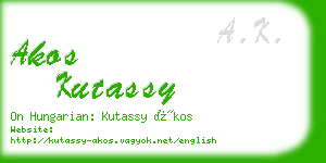 akos kutassy business card